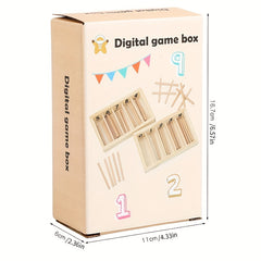 Wooden Number Matching Game Toy with 10 Sticks & 2 Compartments