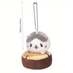 Cartoon Kitten Plush Keychain Soft Polyester Fiber Perfect for Wedding Shower
