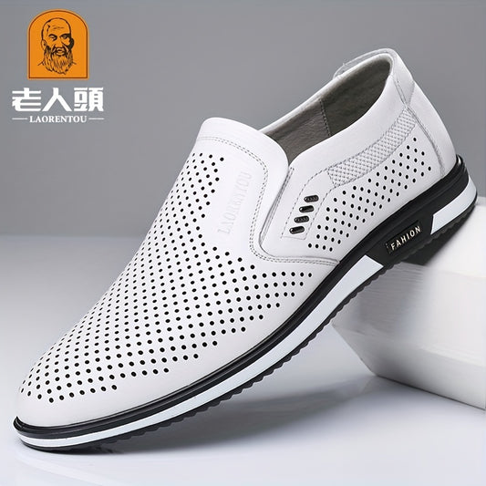 LAORENTOU Men's Slip On Leather Formal Shoes Business Non Slip Shoes
