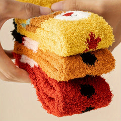Cartoon Print Socks & Fuzzy Warm Stockings