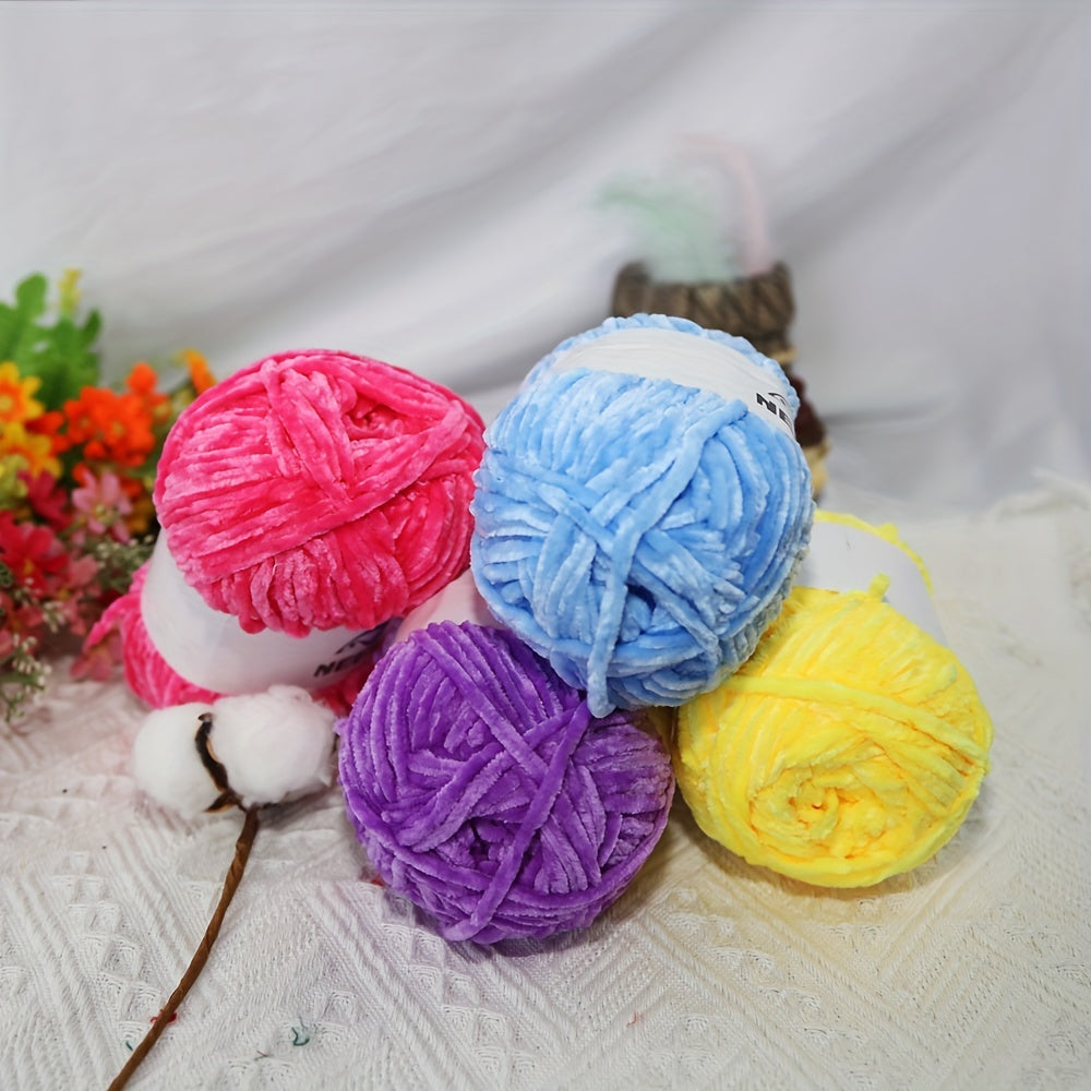 3pcs Chenille Velvet Yarn Knitting Yarns Soft Comfortable Yarn