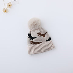 Kids Dinosaur Print Beanie Hat for 1-4 Years