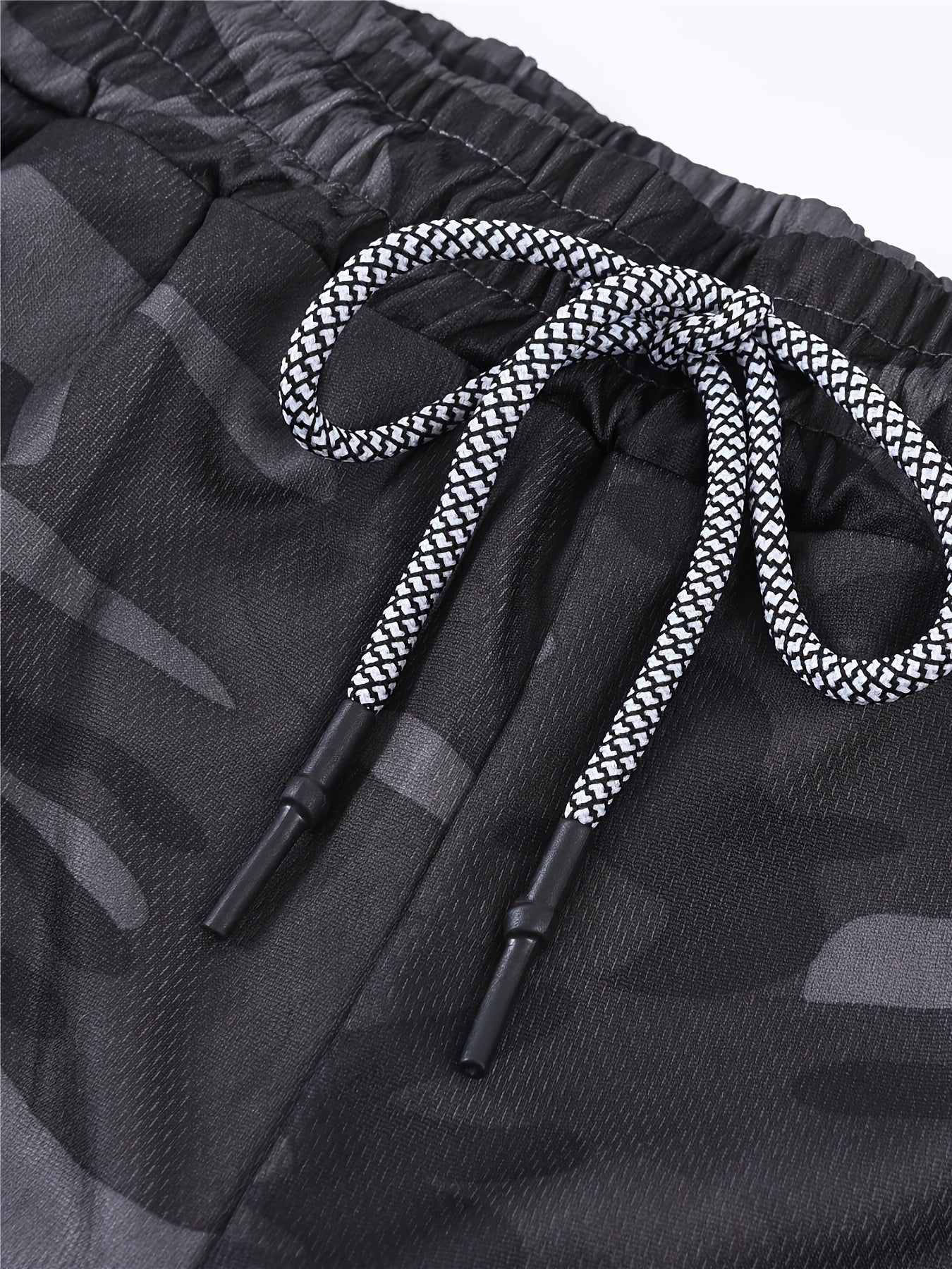 Men's Camo Gym Running Shorts Active Stretch Drawstring Workout Bottom