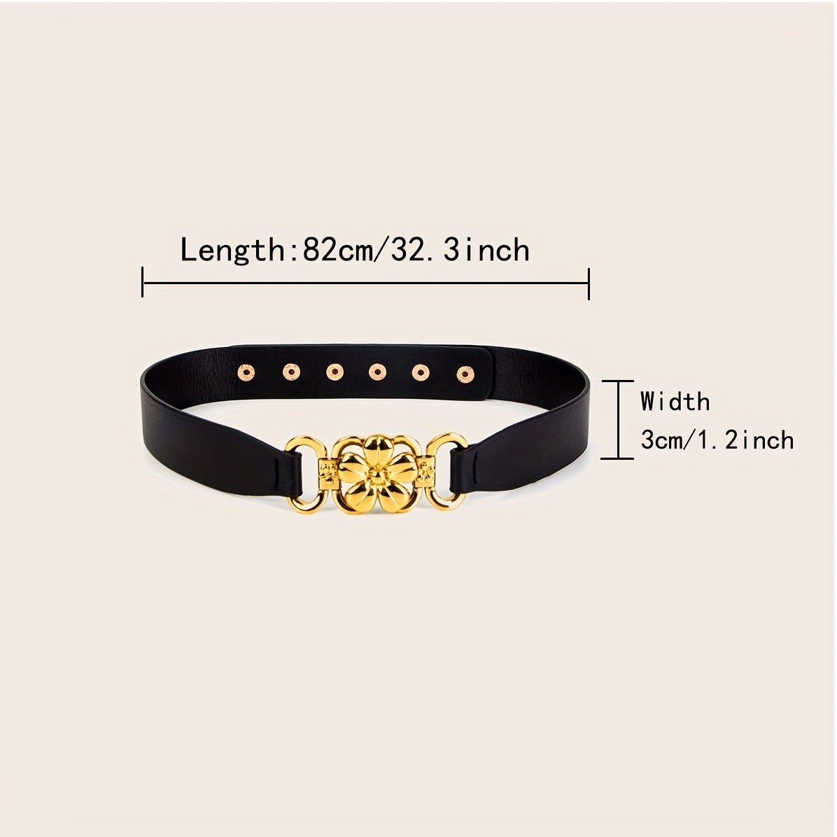 Vintage Flower Buckle Belt Elastic Wide Waistband for Women