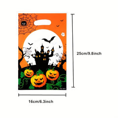 10pcs Halloween Party Gift Bags Goodie Candy Pumpkin Bat Spider Bags