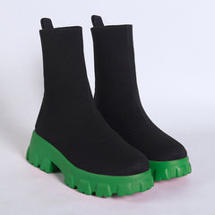 Minimalist Knit Slip On Boots