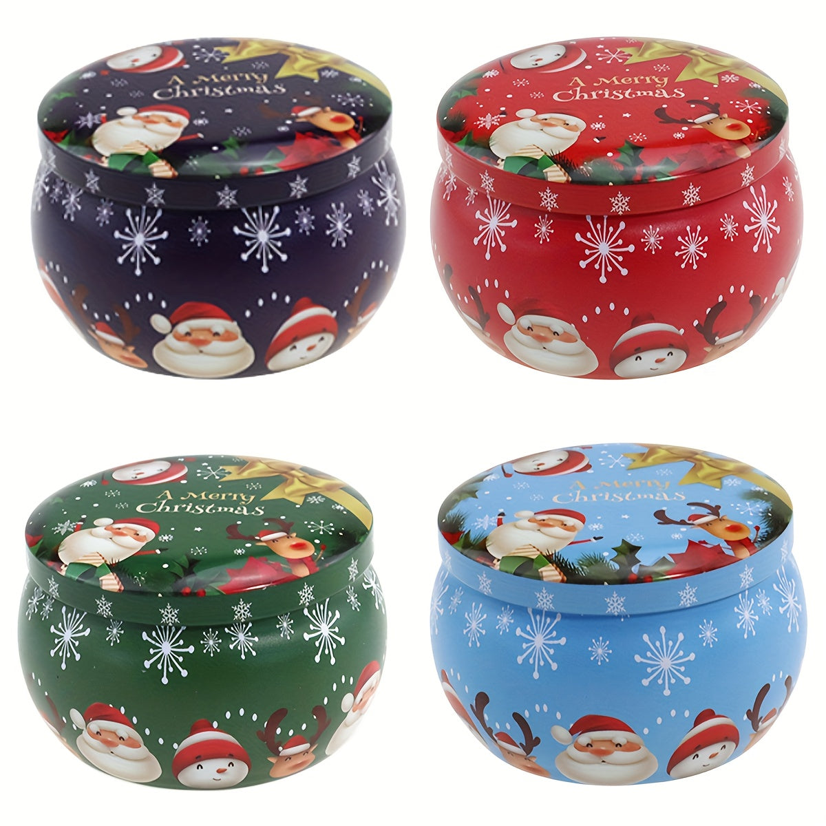 Iron Box Fragrance Candle Jar Round Tin Flower Tea Candy Box