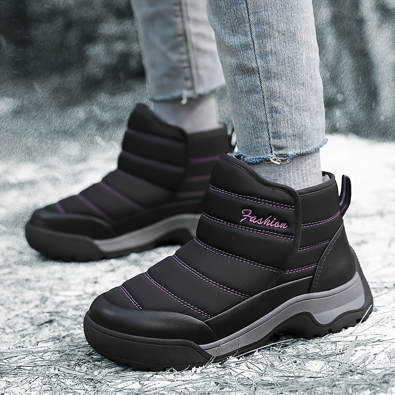 Plush Lined Waterproof Snow Boots Non Slip Comfortable Shoes