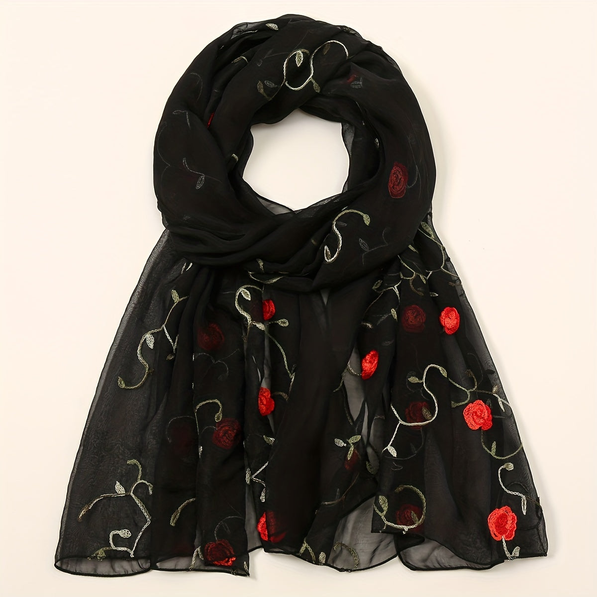 Flower Print Scarf Breathable Sunproof Shawl Bandana