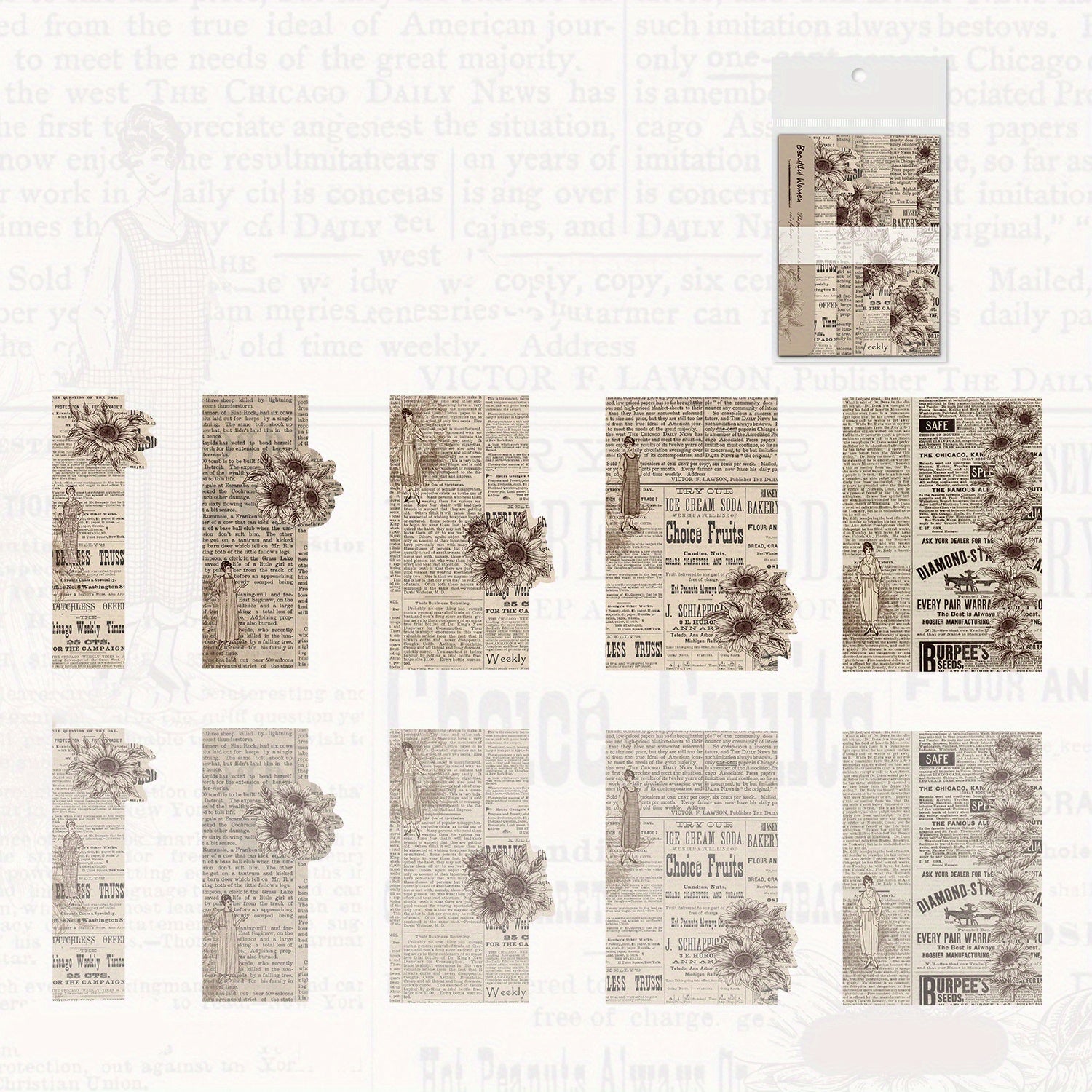 20pcs Vintage Craft Paper Junk Journal Pages