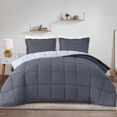 Solid Comforter Set 1 Comforter & 2 Pillow Shams Twin Full Queen King