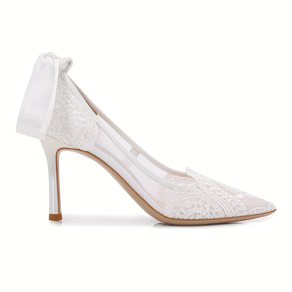 Women's Breathable Stiletto Heels Slip On Shoes Wedding Shoes