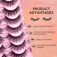 14 Pairs 3D Faux Mink False Eyelashes - Dramatic Cat Eye Look