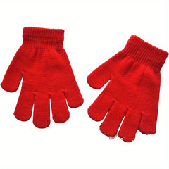 2 Pairs Kids Winter Warm Knitted Gloves - Boys/Girls