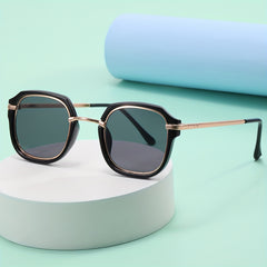 Kids Metal Square Frame Sunglasses UV Protection