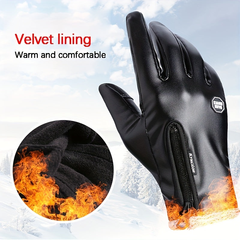 Winter Cycling Gloves Full Finger Waterproof Windproof Antiskid Touch Screen
