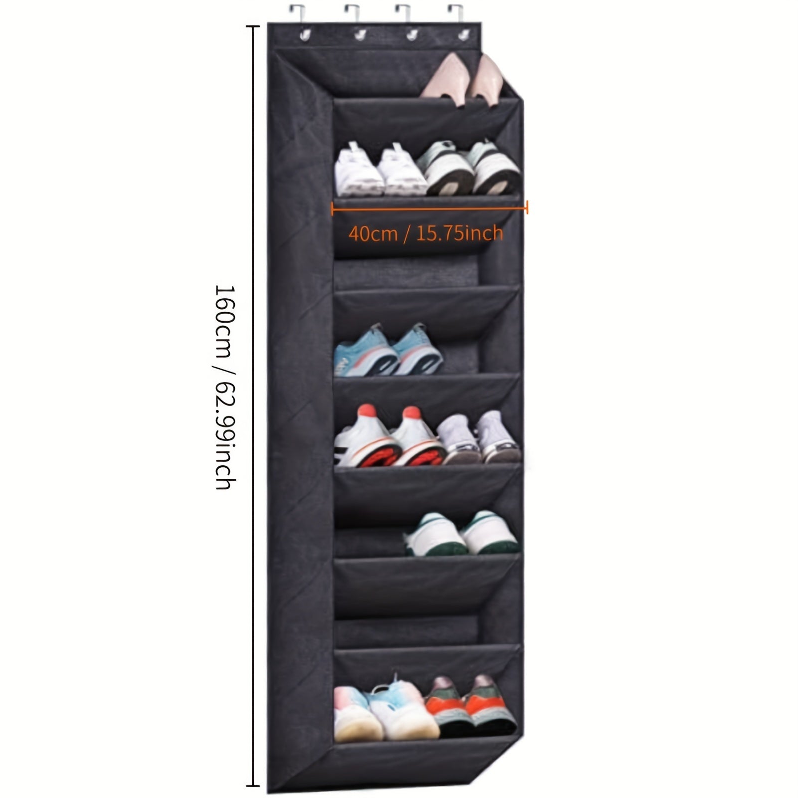 Over The Door Shoe Storage Organizer With Large Deep Pockets