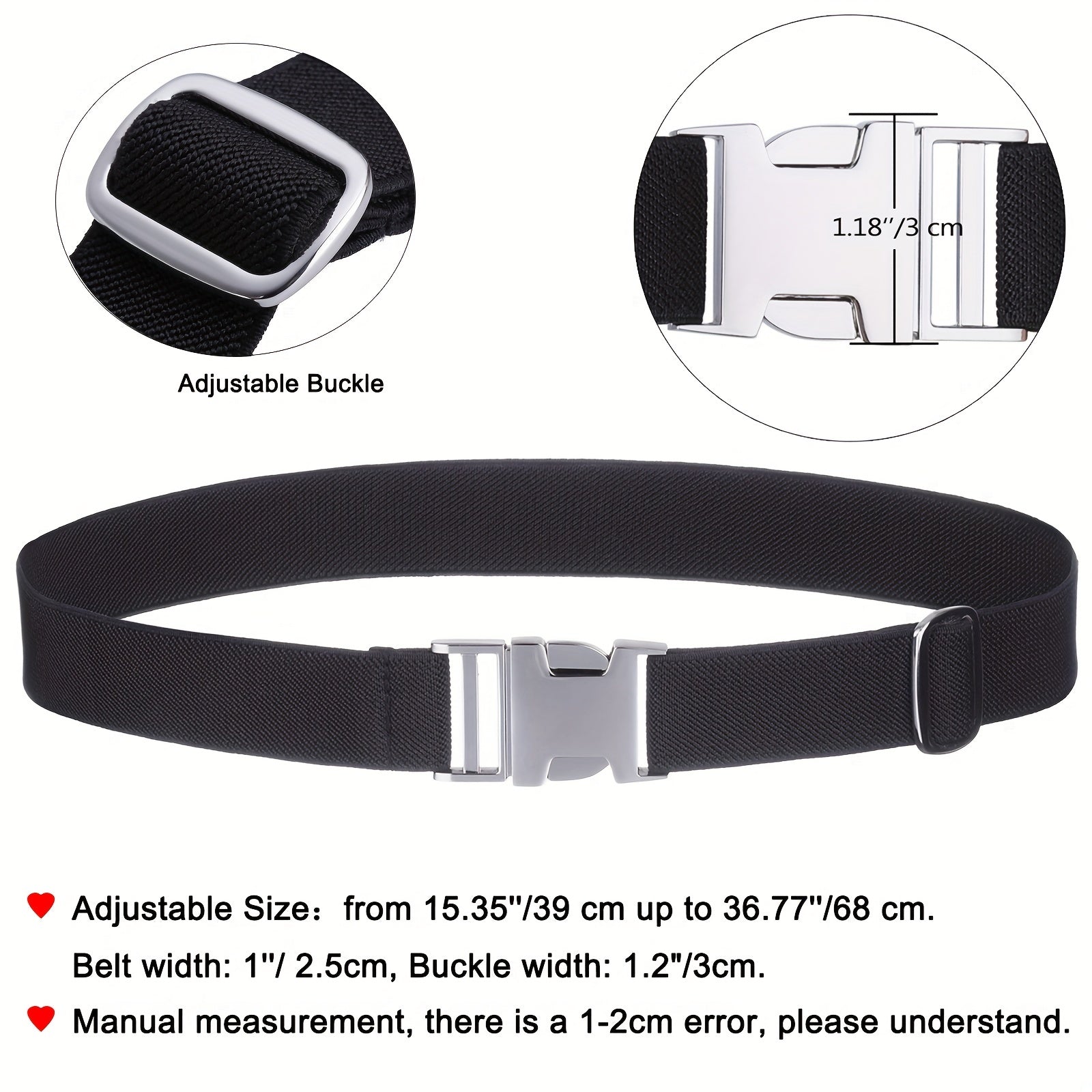 Adjustable Elastic Buckle Belt for Men