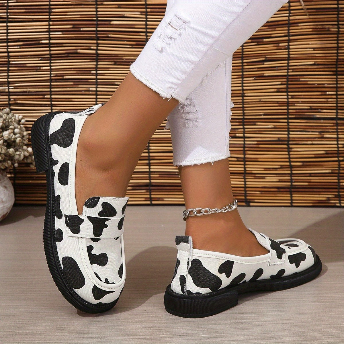 Women's Flag Pattern Loafer Casual Slip On Flat Shoes
