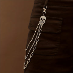 Men's Pants Chain Skull Hip Hop Layered Decoration Waist Belt Accessories
