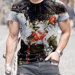 Men's Short Sleeve Graphic Tee Summer T-shirt