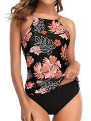 Casual Tankini Set High Cut Two Piece Swimsuit