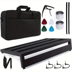 4pcs Large Pedal Board for Guitar Effects with Bag Capo Picks Tape and Cables