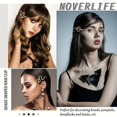 4PCS Metal Snake Hair Clips Goth Punk Hair Pin Clip