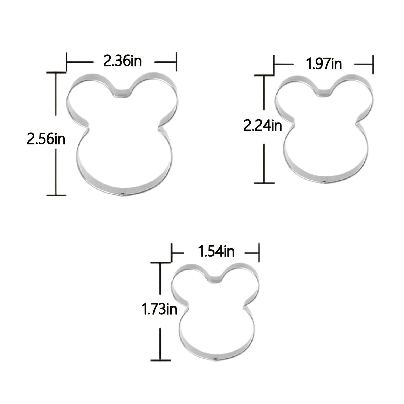 3pcs Cartoon Cookie Molds Stainless Steel Small Cookie Cutters DIY Baking Tools