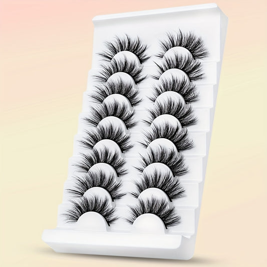 8 Pairs 3D Mink False Eyelashes Fluffy Wispy Lashes Faux Mink Natural Look