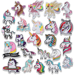23pcs Unicorn Iron On Patches Embroidered Applique Repair DIY Crafts Projects