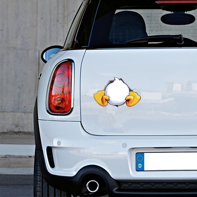 Cartoon Duck Butt Reflective Car Sticker Waterproof Decal