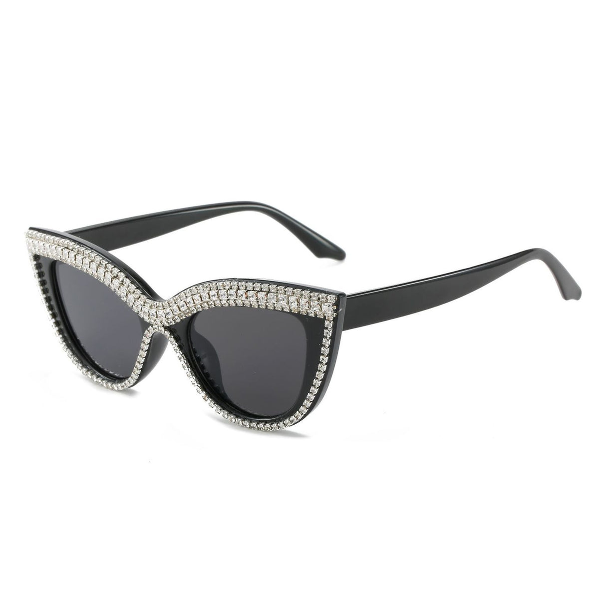 Boho Cat Eye Sunglasses with Rhinestones for Women
