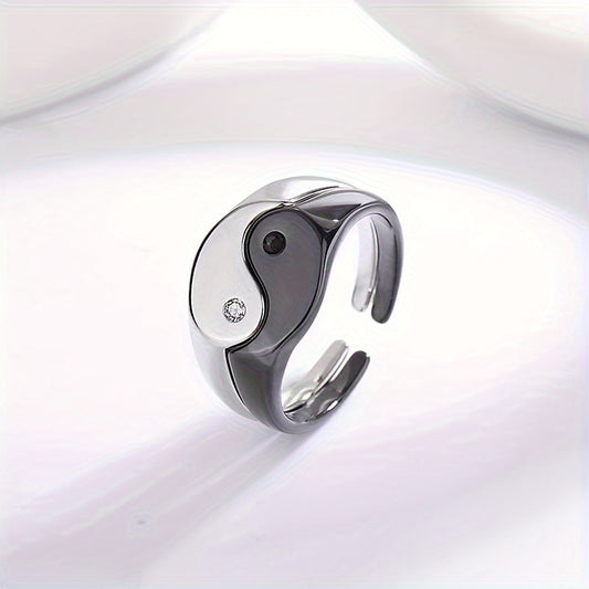 Yin Yang Tai Chi Eight Trigrams Couple Rings Adjustable Opening Ring