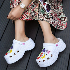 Women's Fruit Platform Clogs Chunky Heel Anti-skid Shoes