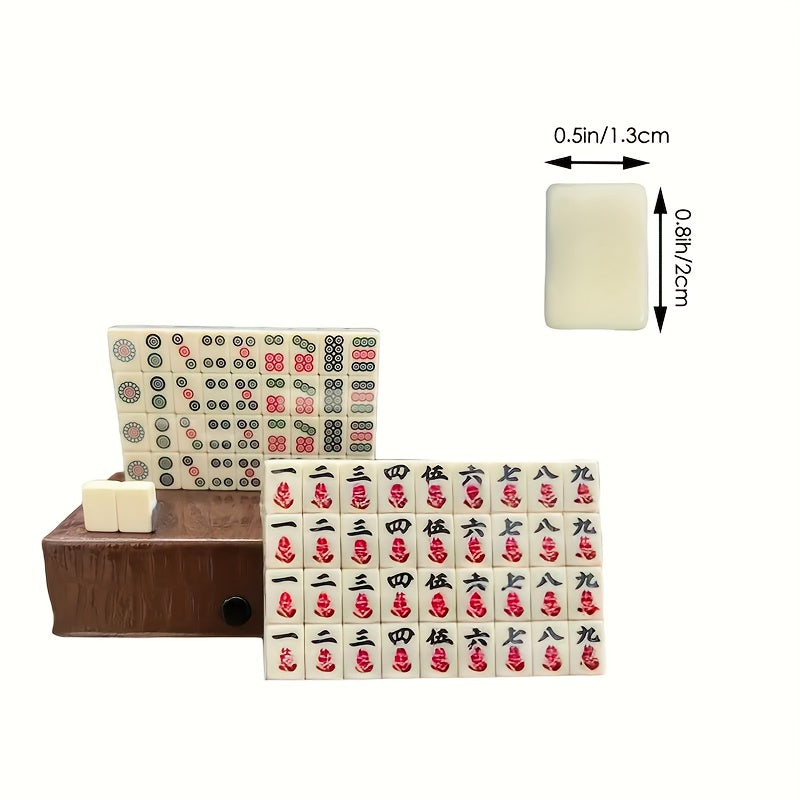 144pcs Mini Mahjong Set Chinese Board Game Family Fun Strategy