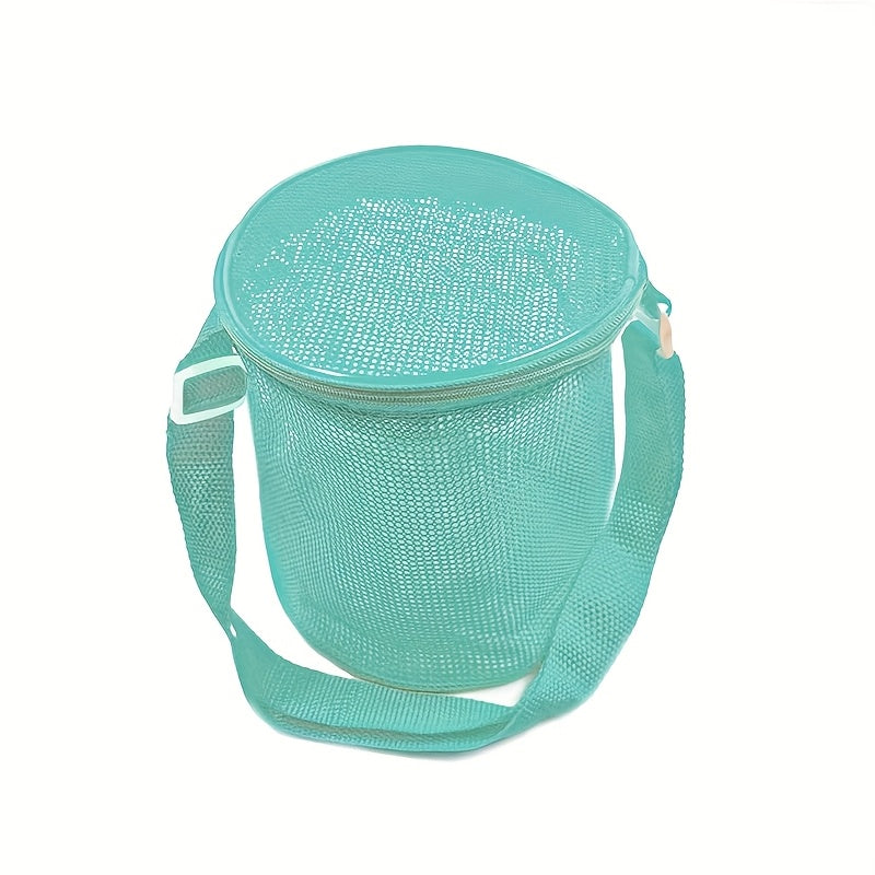 FFYUANFS Large Mesh Seashell & Sand Toys Beach Bag with Strap