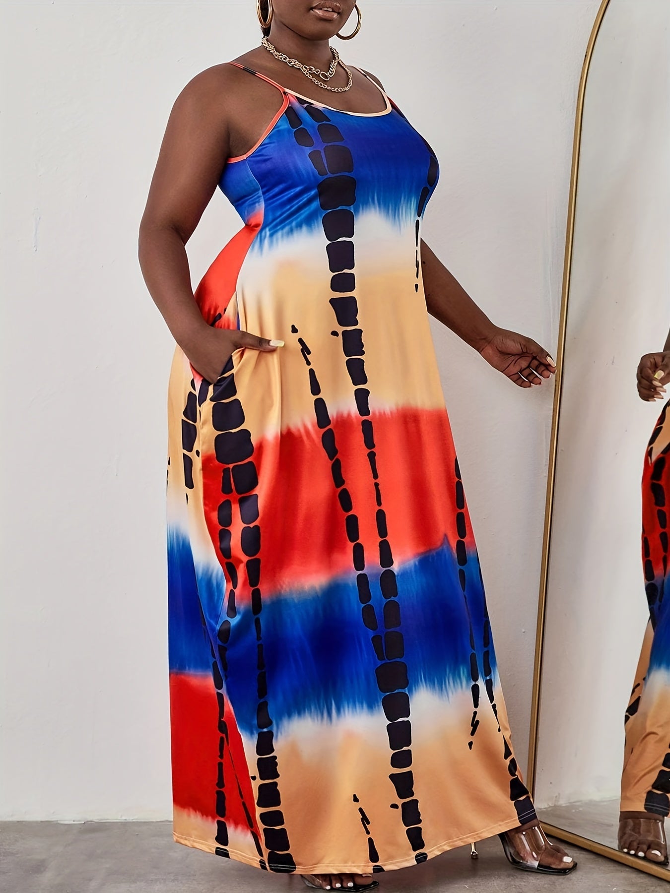  Casual Dress Women's Ombre Print Stretch Maxi Dress
