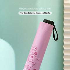 Large Flower Sunshade Manual Umbrella 10 Ribs