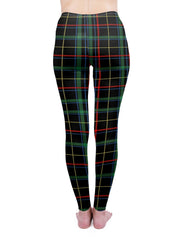 Plaid Print Stretchy Long Leggings High Waist Comfy Women's Clothing