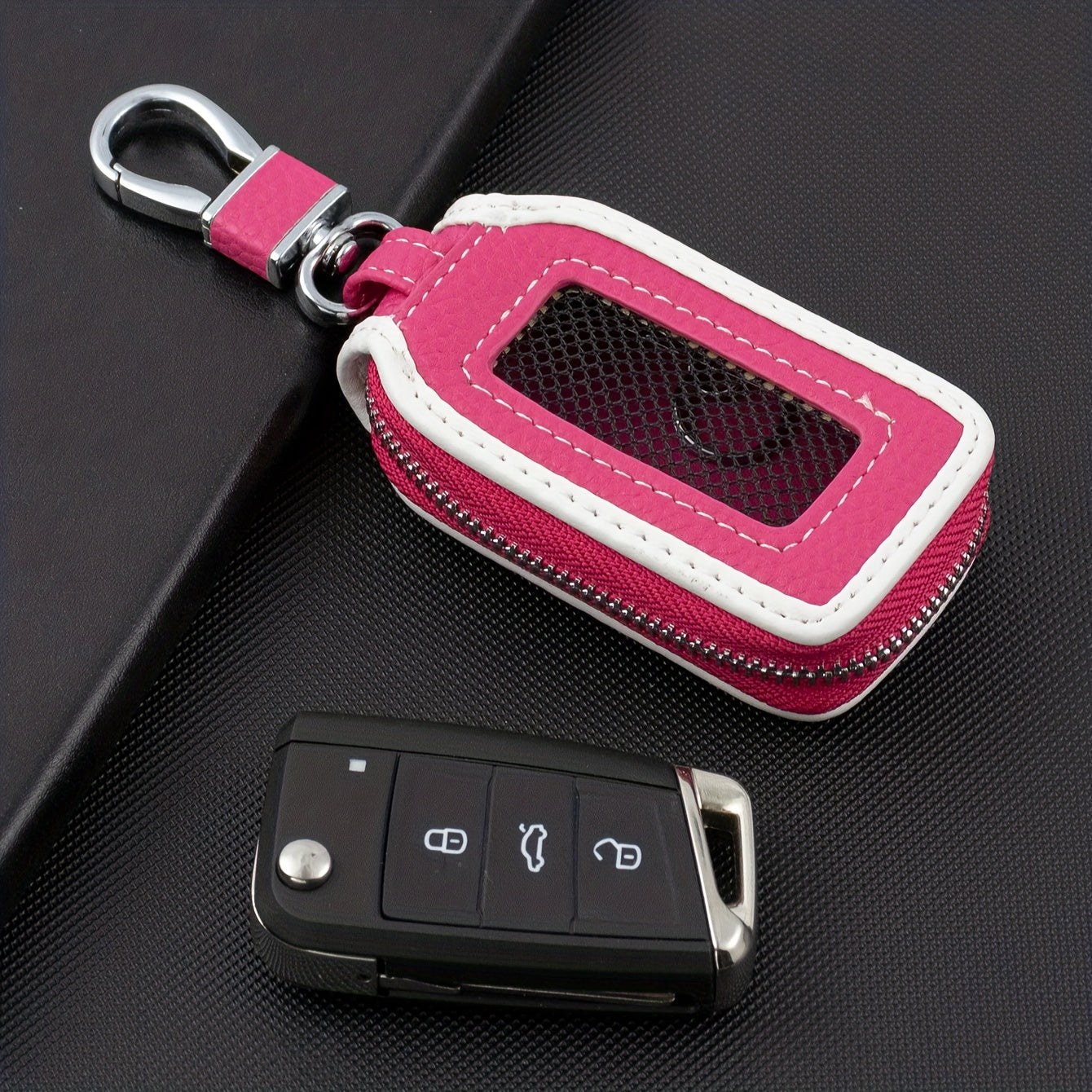 Unisex Pink & Brown Key Bag Storage for Car & Home