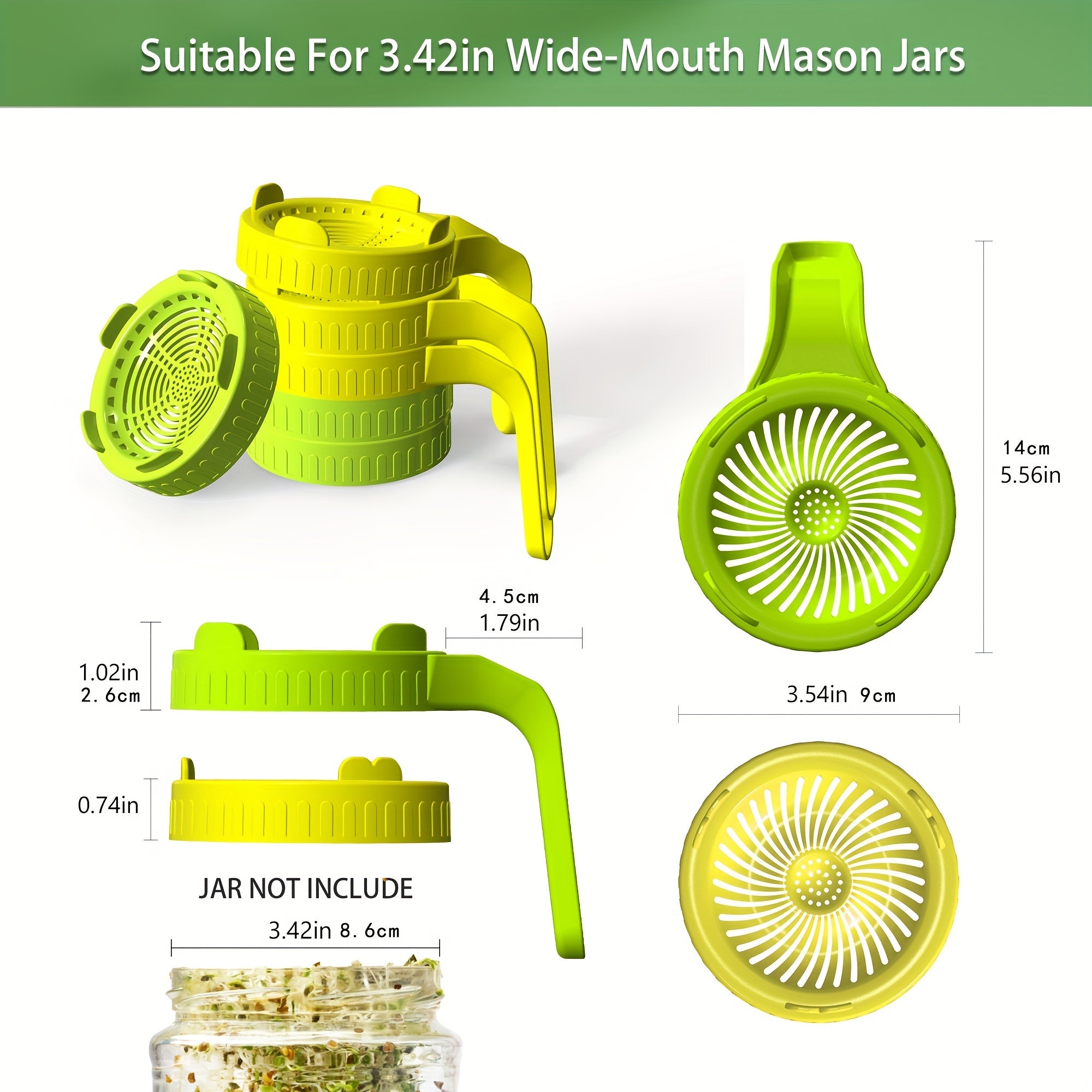 6pcs Sprouting Lids Set for Easy Sprout Growing