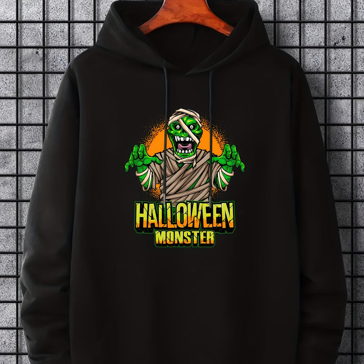 Men's Monster Graphic Hoodie Drawstring Hooded S