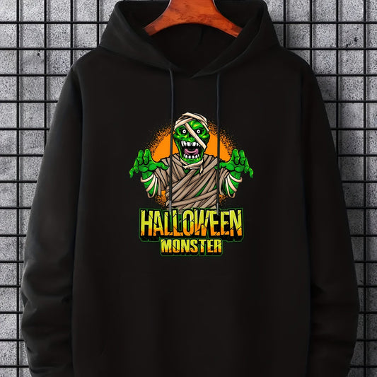 Men's Monster Graphic Hoodie Drawstring Hooded S
