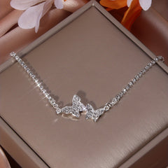 Rhinestone Butterfly Chain Anklet