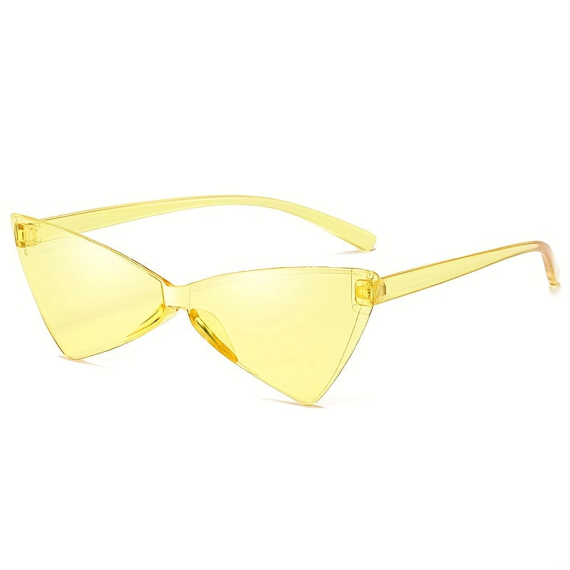 Clear Triangle Frame Sunglasses Y2K Solid One piece Glasses UV400