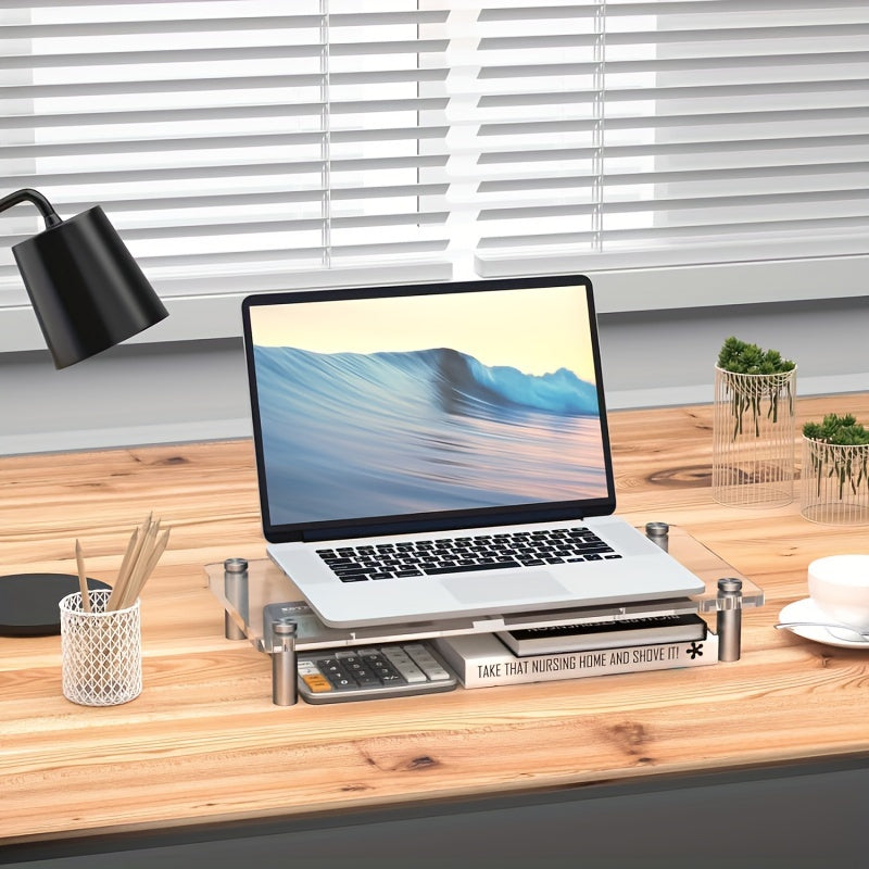 Acrylic Transparent Monitor Bracket for Home and Office Use