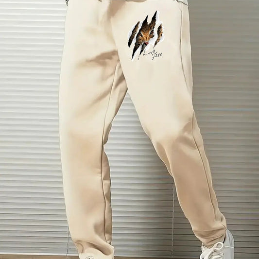 Leopard Comfy Drawstring Joggers Men s Casual Loose Fit Stretch Pants