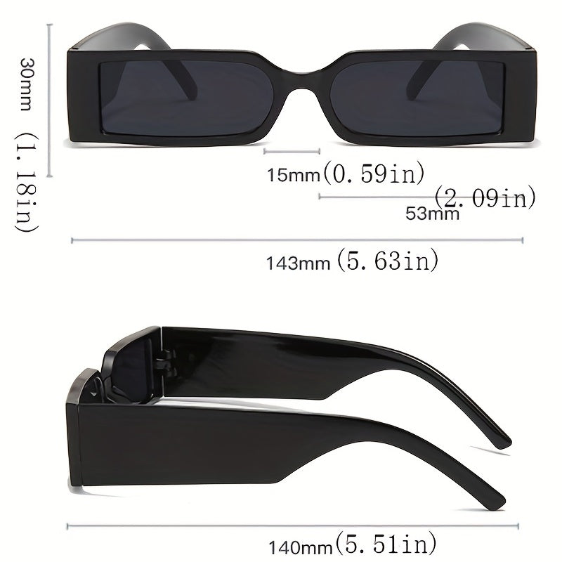 Rectangular Small Frame Sunglasses With Case