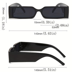 Rectangular Small Frame Sunglasses With Case